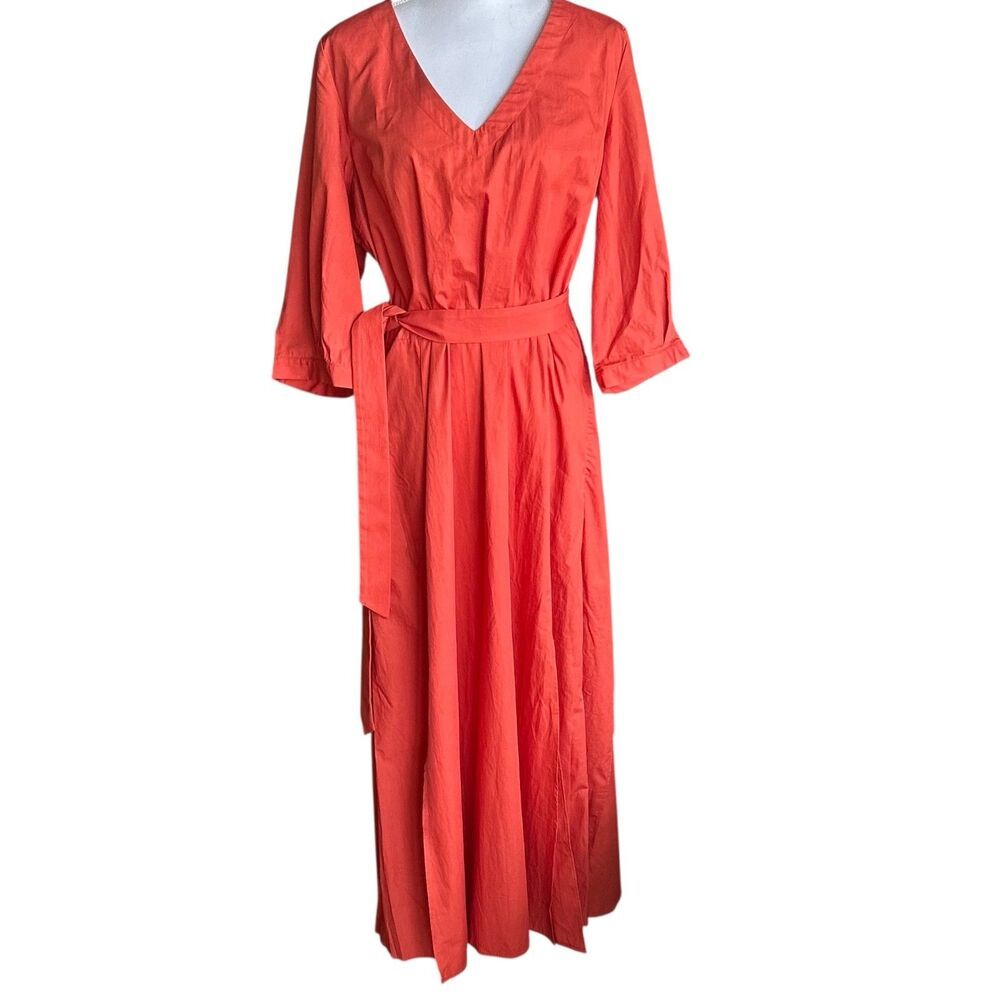 Parterre Margot Nwt Coral Cotton Maxi Dress Made In Usa — image 2 of 8